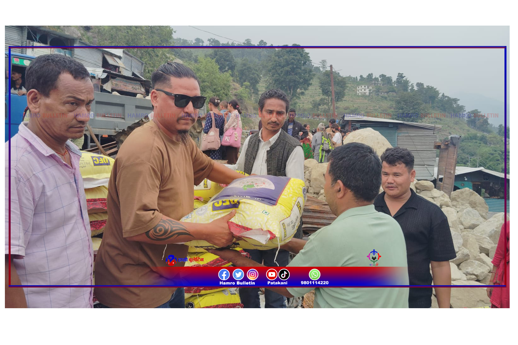 अमृत डिष्ट्रिलरीद्वारा बाम्काबजारका आगलागी पीडितलाई राहत वितरण