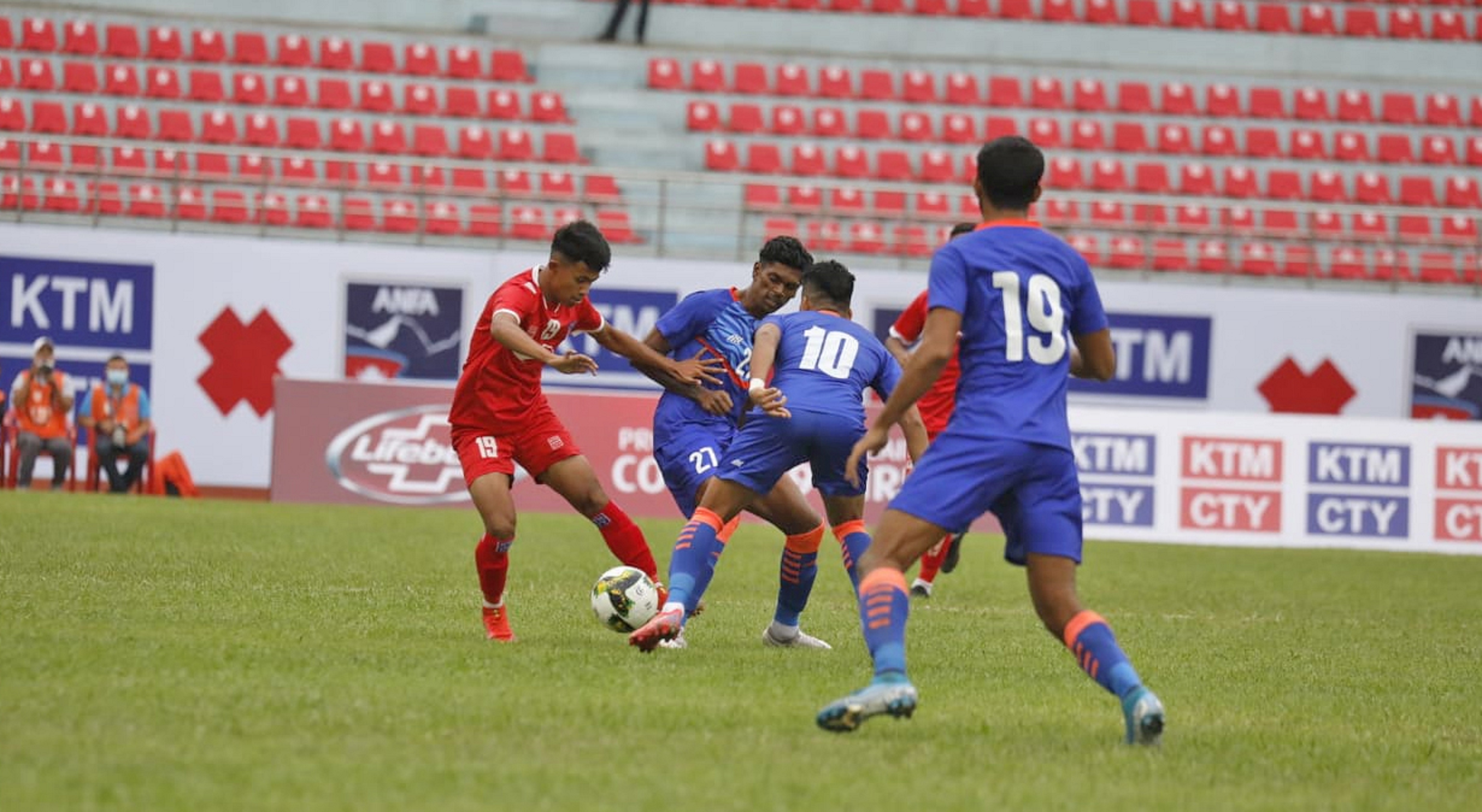 भारतसँगको पहिलो मैत्रीपूर्ण  खेलमा नेपाल १-१ को बराबरीमा
